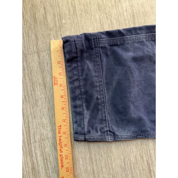 Carhartt Men's Duck Bib Overall R01 Navy Blue 102776-412 40x30 Double Knees Worn - Picture 7 of 9